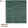 Green Color Glossy Surface Porcelain Mosaic Tile for Interior Decoration